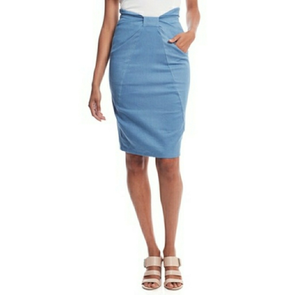 Gracia Denim Pencil Skirt